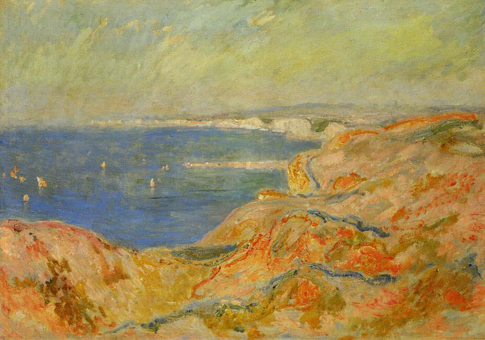 Monet Oil Painting Reproductions - On the Cliff near Dieppe
