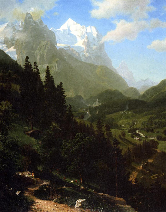 Oil Painting Reproduction of Bierstadt - The Wetterhorn