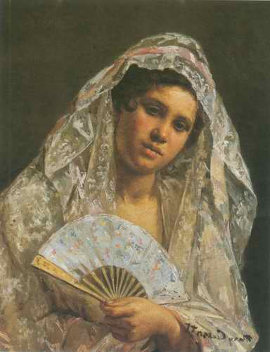 Spanish Dancer Wearing a Lace Mantilla painting