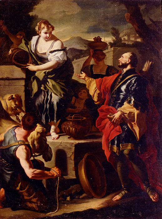 Oil Painting Reproduction of Solimena- Rebecca and Eleazer