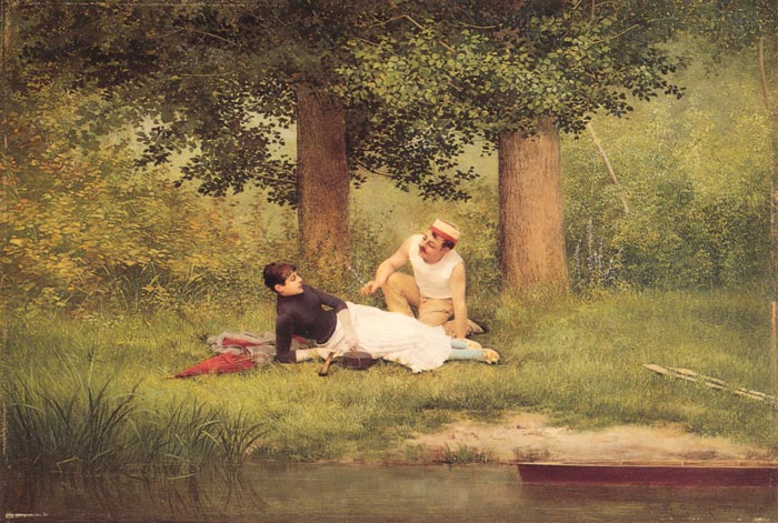 Croegaert Oil Painting Reproductions - The Flirtation