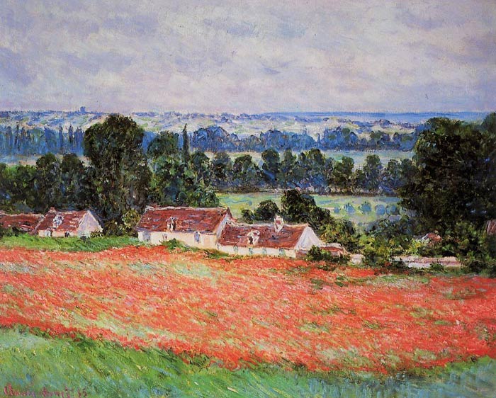 Oil Painting Reproduction of Monet- Poppy Field at Giverny