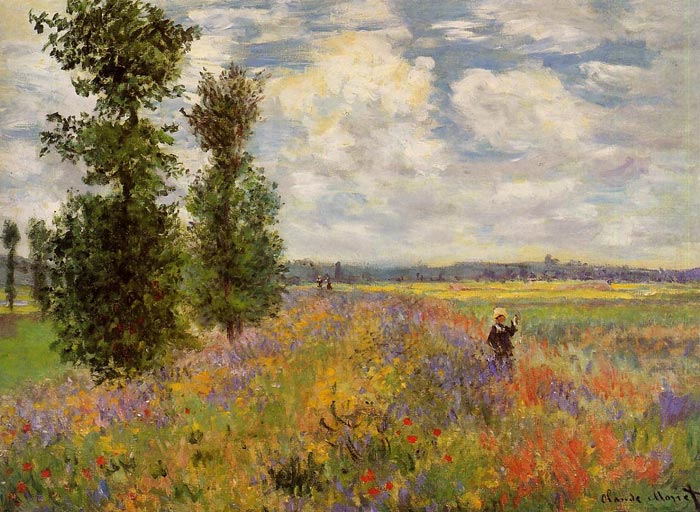 Oil Painting Reproduction of Monet- Poppy Field, Argenteuil