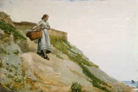 Girl carrying a basket painting, a Winslow homer paintings reproduction, we never sell Girl carrying