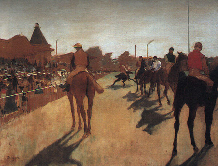 Oil Painting Reproduction of Degas- Racehorses in Front of the Grandstand