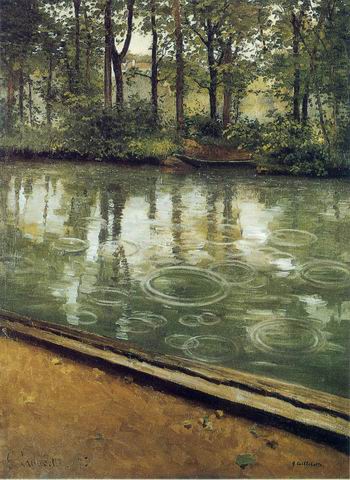 The Yerres, Rain painting, a Gustave Caillebotte, 1848,1894 paintings reproduction