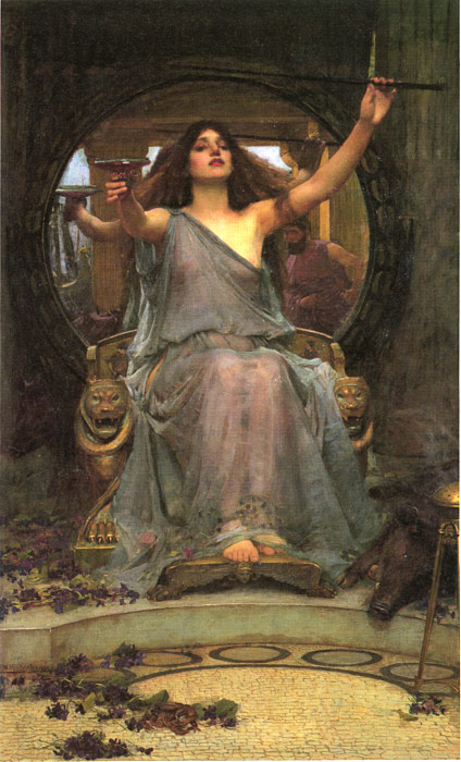 Waterhouse Oil Painting Reproductions - Circe offering the Cup to Ulysses