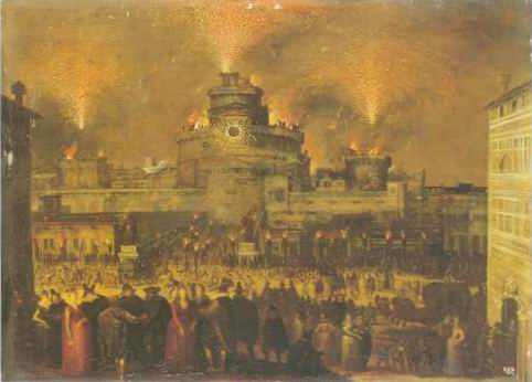 Firework Display painting, a Louis De Caullery paintings reproduction