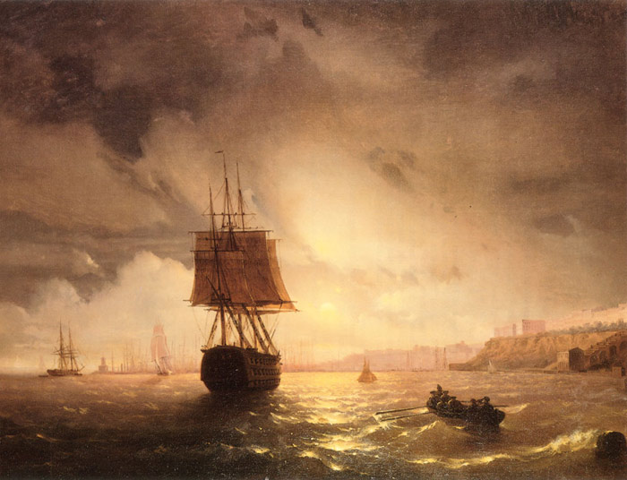 Aivazovsky Oil Painting Reproductions - The Harbor At Odessa