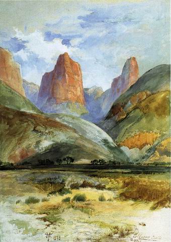 Colburns Butte painting, a Thomas Moran paintings reproduction, we never sell Colburns Butte poster