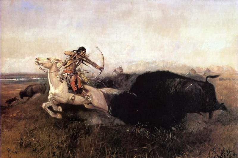 Indians on Plains - Oil Painting Reproduction