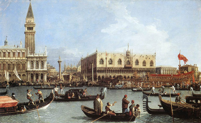 Oil Painting Reproduction of Canaletto - Return of the Bucentoro to the Molo on Ascension Day
