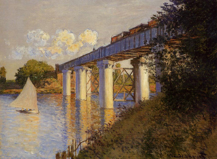 Oil Painting Reproduction of Monet- The Railway Bridge at Argenteuil