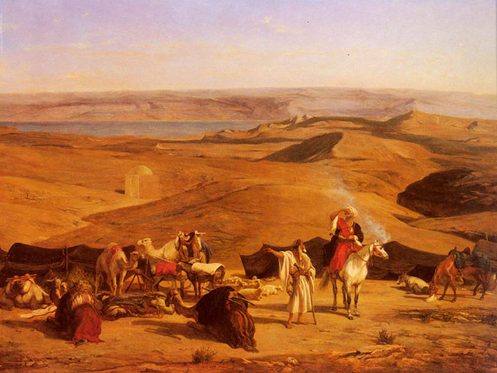 Oil Painting Reproduction of Pasini- The Desert Encampment