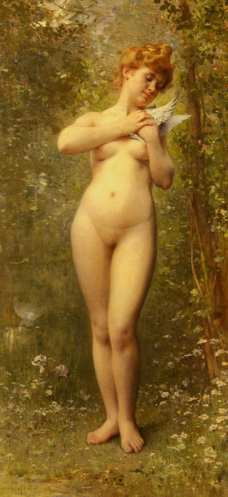 Oil Painting Reproduction of Perrault- Venus A La Colombe [Venus With A Dove]