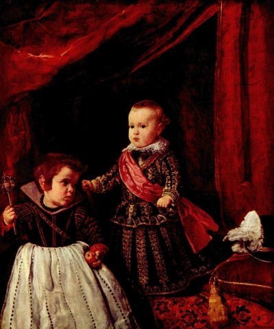 Prince Baltasar Carlos with a Dwarf - Oil Painting Reproduction
