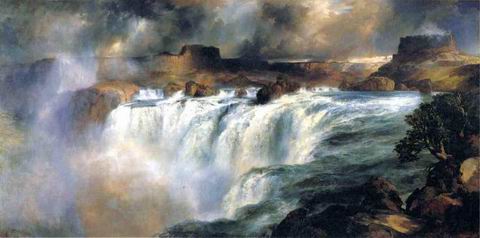 Shoshone Falls on the Snake River painting, a Thomas Moran paintings reproduction, we never sell