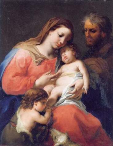 The Holy family with the infant saint John the Bap painting, a Jacopo Amigoni paintings