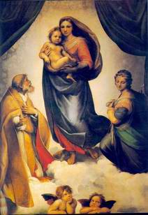 The Sistine Madonna painting, a Raphael Santi paintings reproduction