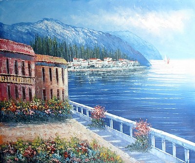 Mediterranean seascape painting
