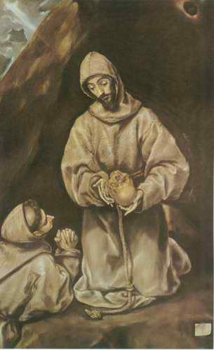 St. Francis and Brother Leo Meditating on Death painting, a El Greco paintings reproduction, we