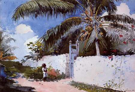 A Garden in Nassau painting, a Winslow Homer paintings reproduction, we never sell A Garden in