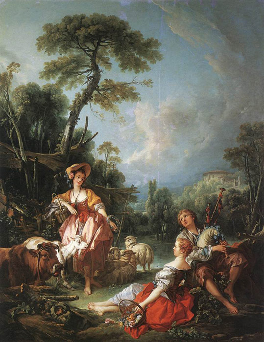 Boucher Oil Painting Reproductions- A Summer Pastoral