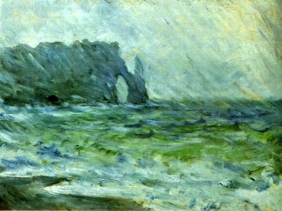 Etretat in the Rain painting, a Claude Monet paintings reproduction, we never sell Etretat in the