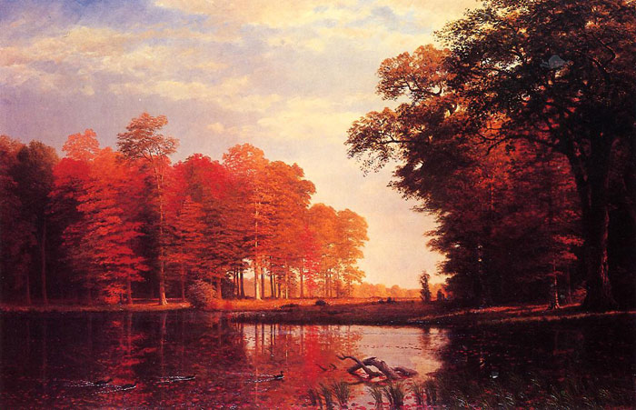 Oil Painting Reproduction of Albert Bierstadt - Autumn Woods