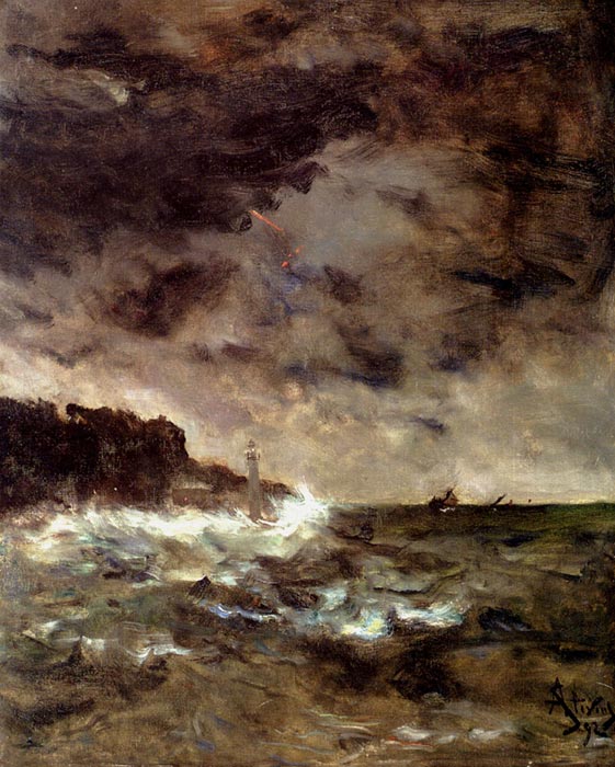 Oil Painting Reproduction of Moran- Approaching Storm