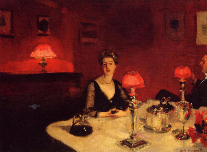 Oil Painting Reproduction of Sargent- A Dinner Table at Night