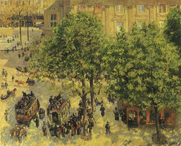 Pissaro Oil Painting Reproductions - The French Theatre Plaza