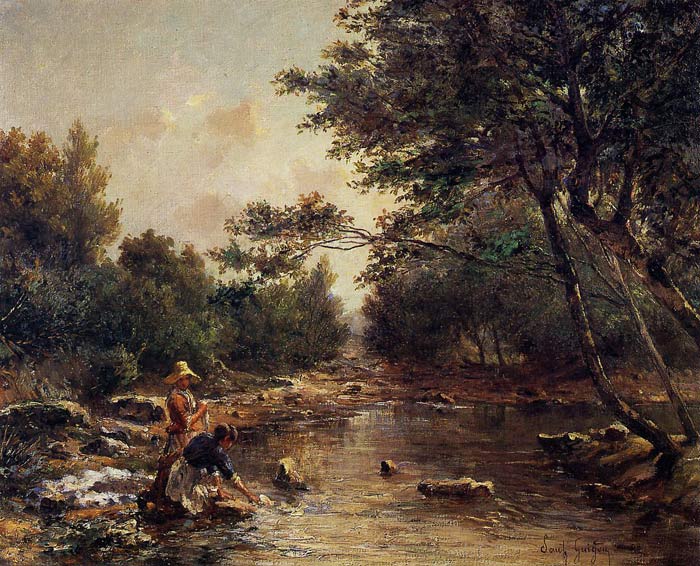 River Scene at Bennecourt,1868 Schilderijen, a Claude Monet Schilderijen Reproductie, we never sell