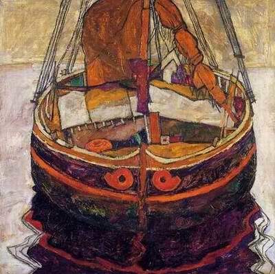 Trieste Fishing Boat painting, a Egon Schiele paintings reproduction, we never sell Trieste Fishing