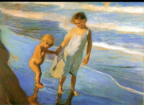 kids on the beach painting, a Joaquin Sorolla Bastida paintings reproduction, we never sell kids on