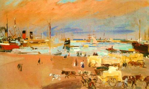 the harbor painting, a Joaquin Sorolla Bastida paintings reproduction, we never sell the harbor