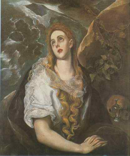 Mary Magdalen in Penitence painting, a El Greco paintings reproduction, we never sell Mary Magdalen