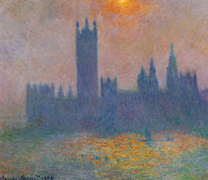 Monet Oil Painting Reproductions - Houses of Parliament Effect of Sunlight in the fog