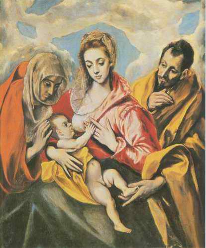 The Holy Family with Saint Anne and the Infant Joh painting, a El Greco paintings reproduction, we