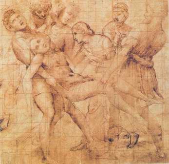 Sketch of The Entombment painting, a Raphael Santi paintings reproduction, we never sell Sketch of