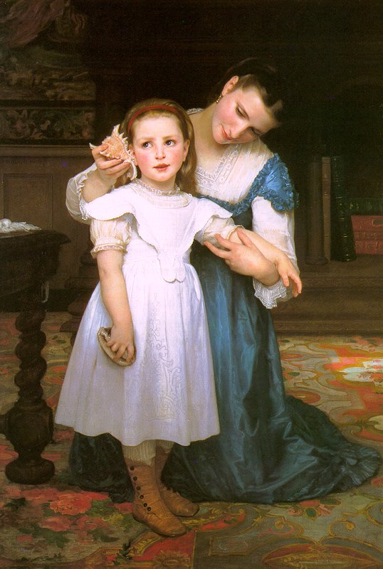 The woman with little girl