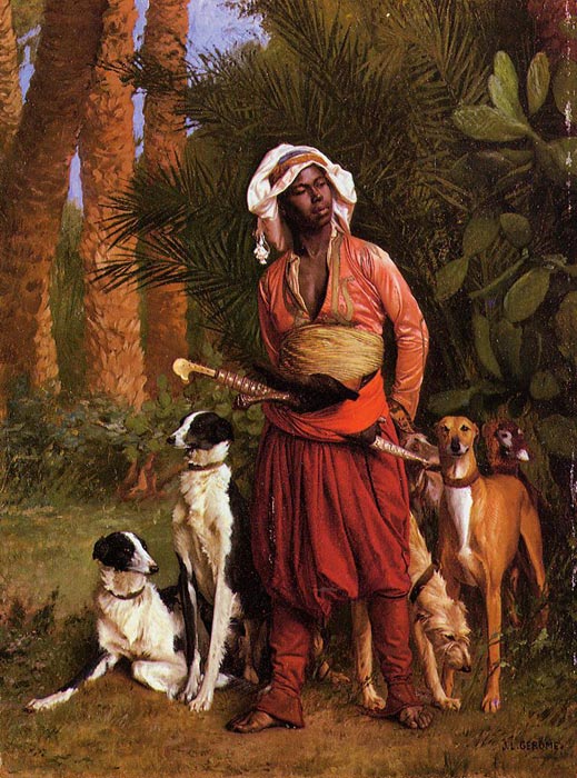 Gerome Oil Painting Reproductions - The Negro Master of the Hounds