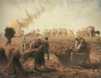 Buckwheat harvest painting, a Jea Francois Millet paintings reproduction, we never sell Buckwheat