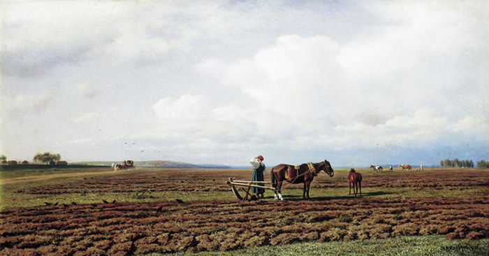 Oil Painting Reproduction of Klodt - Ploughing