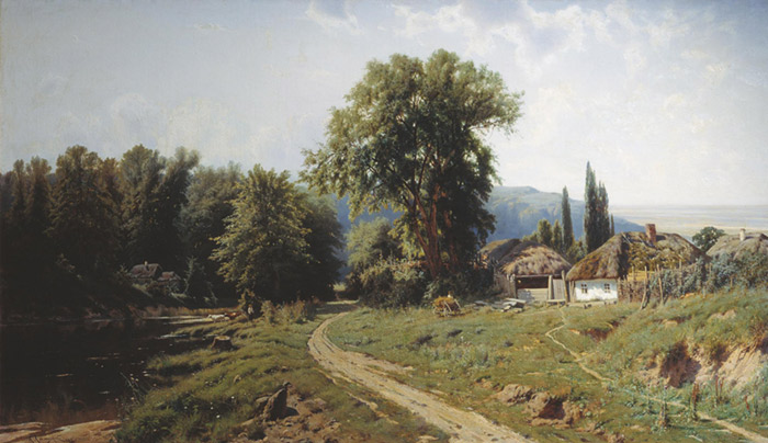 Oil Painting Reproduction of Kryzhitskii - Hutor in Malorussia