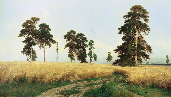 Oil Painting Reproduction of Shishkin- The Rye Field