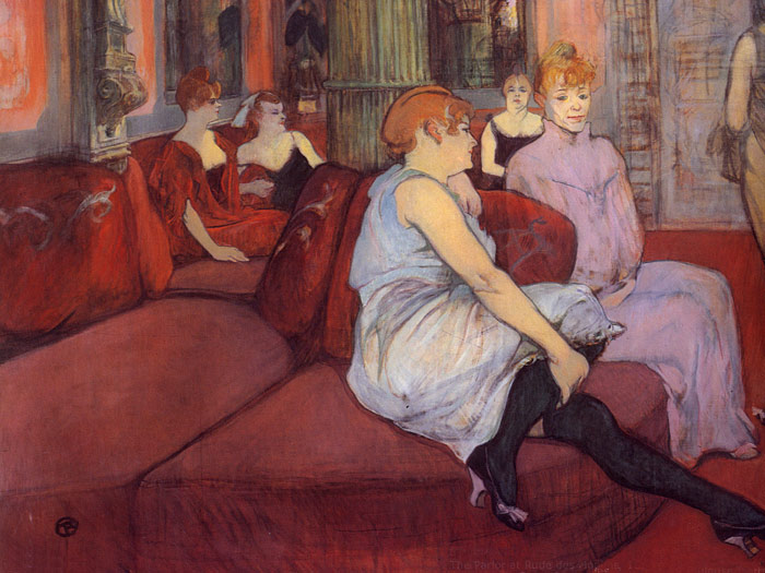 Toulouse- Lautrec Oil Painting Reproductions- The Parlor at Rue des Moulins