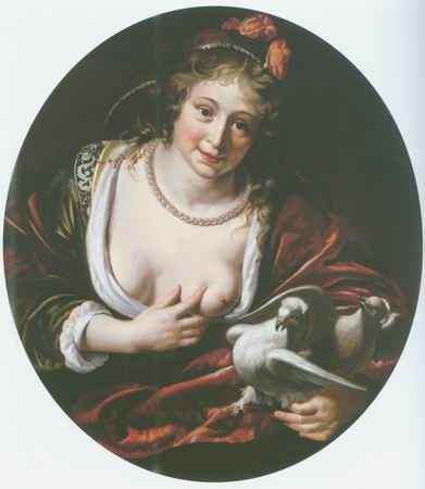 venus with two doves painting, a Paulus Moreelse paintings reproduction, we never sell venus with