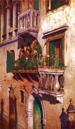 venetian balcony painting, a William Merritt Chase paintings reproduction, we never sell venetian