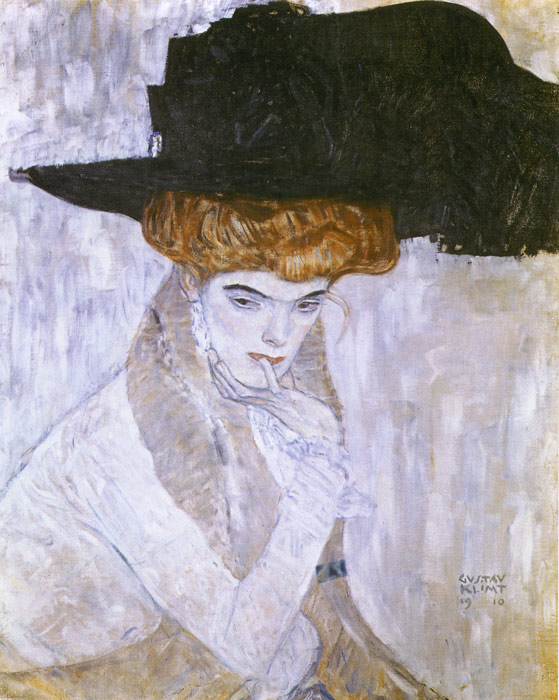 Oil Painting Reproduction of Klimt- Lady with a Hat